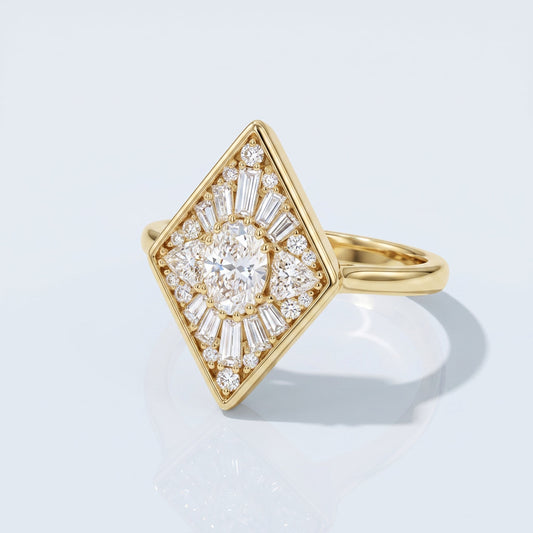 Marquise Swirl Solitaire Engagement Ring – 1 CT Lab Grown Diamond