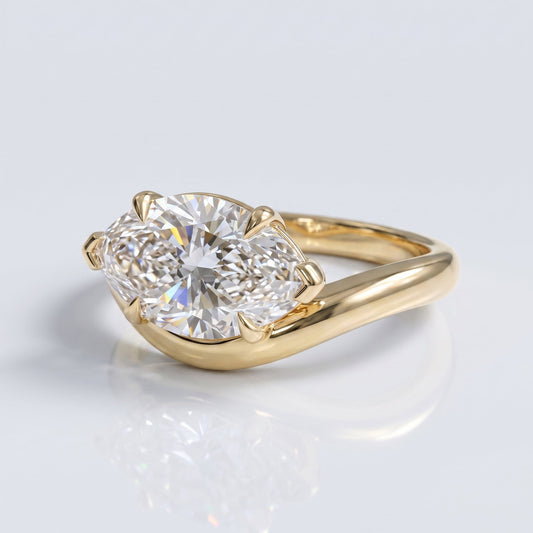 Marquise Swirl Solitaire Engagement Ring – 1 CT Lab Grown Diamond