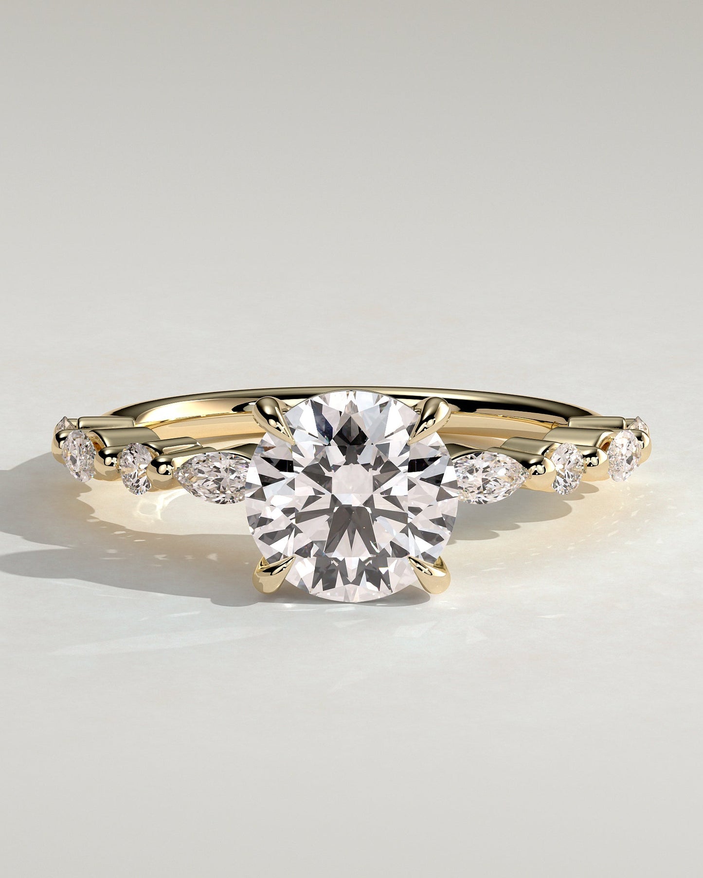 Round Halo, Pave & Split Shank Engagement Ring – 1.93 CT Lab Grown Diamond