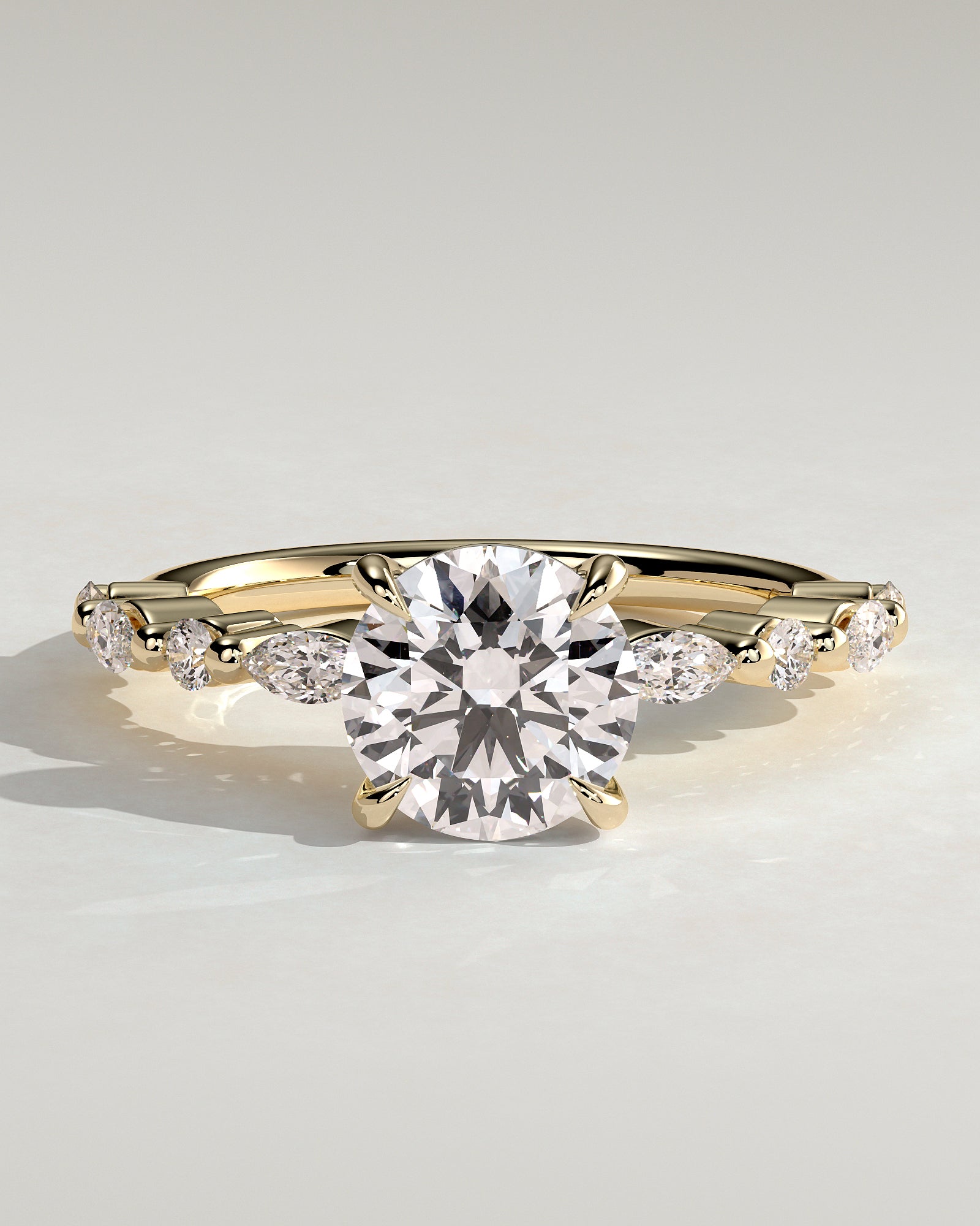 Round Halo, Pave & Split Shank Engagement Ring – 1.93 CT Lab Grown Diamond