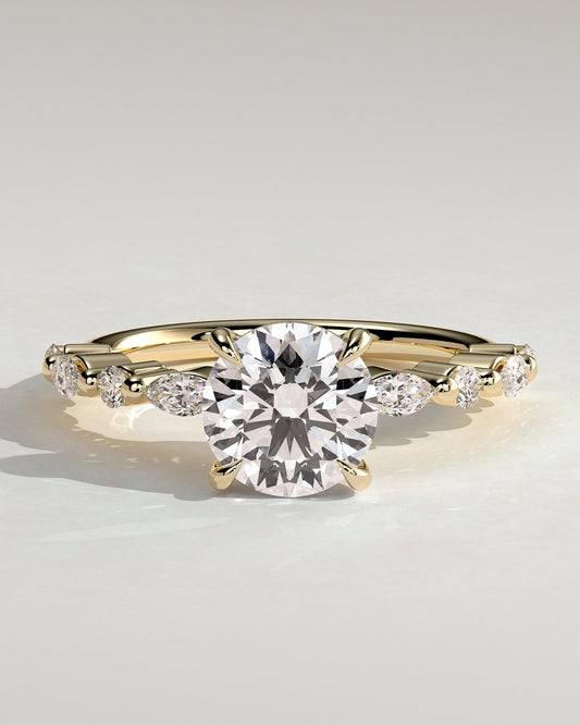 Round Halo, Pave & Split Shank Engagement Ring – 1.93 CT Lab Grown Diamond