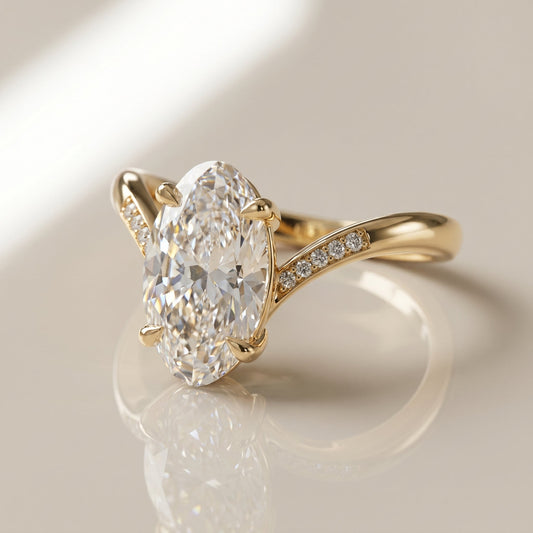 Oval Solitaire Engagement Ring – 2 CT Lab Grown Diamond