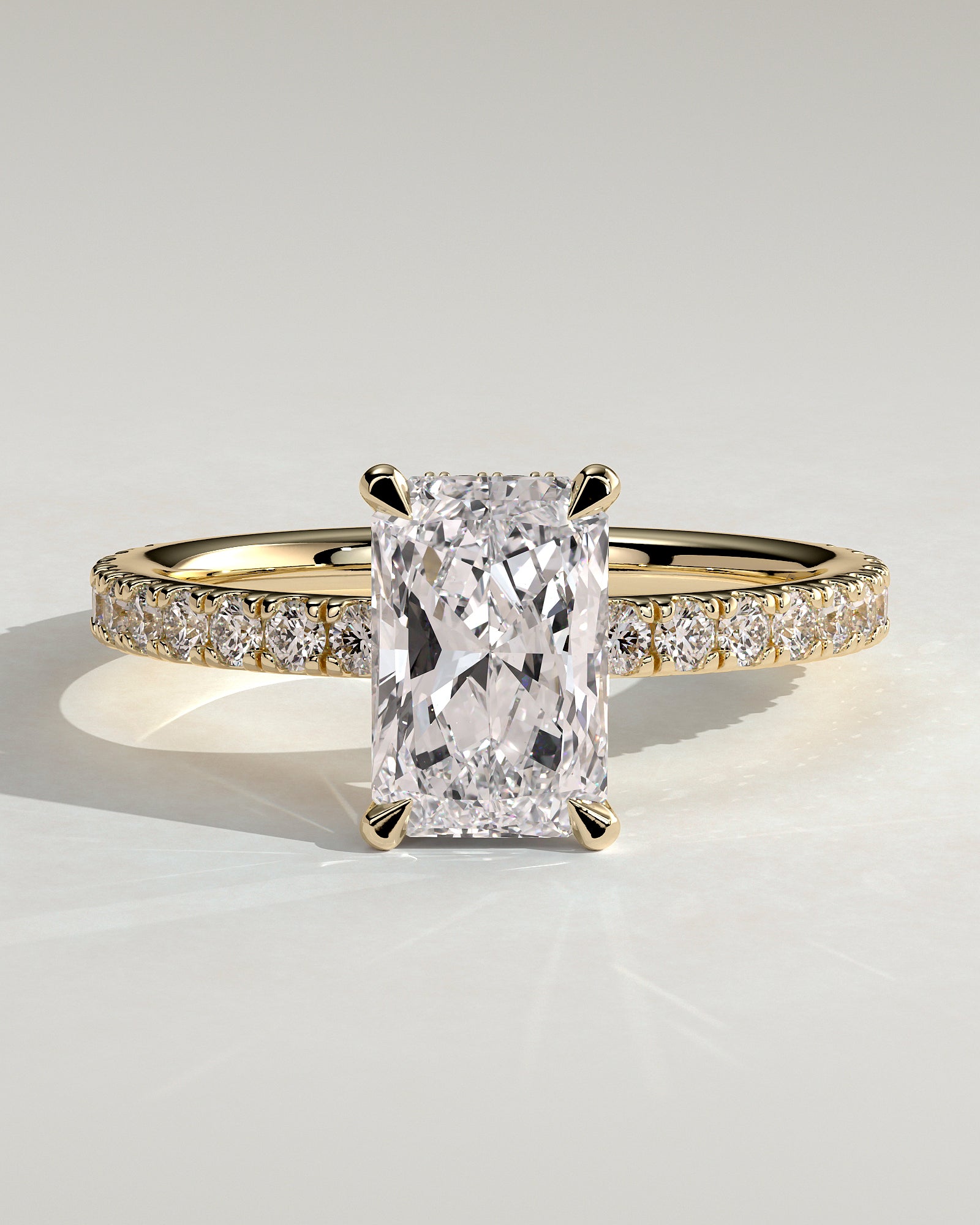 Round Halo, Pave & Split Shank Engagement Ring – 1.93 CT Lab Grown Diamond