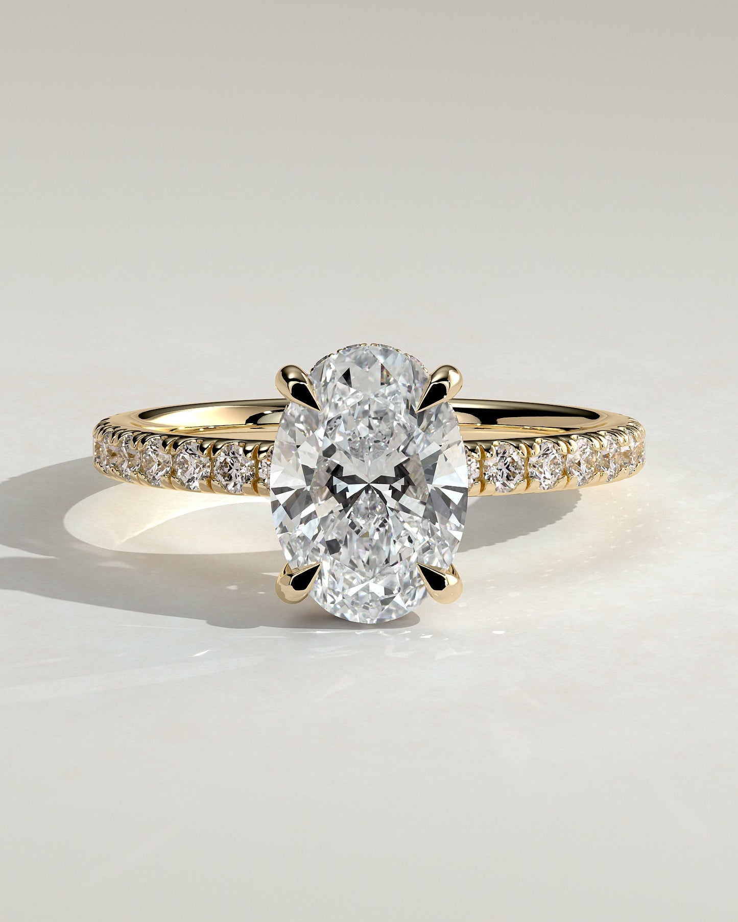 Round Halo, Pave & Split Shank Engagement Ring – 1.93 CT Lab Grown Diamond
