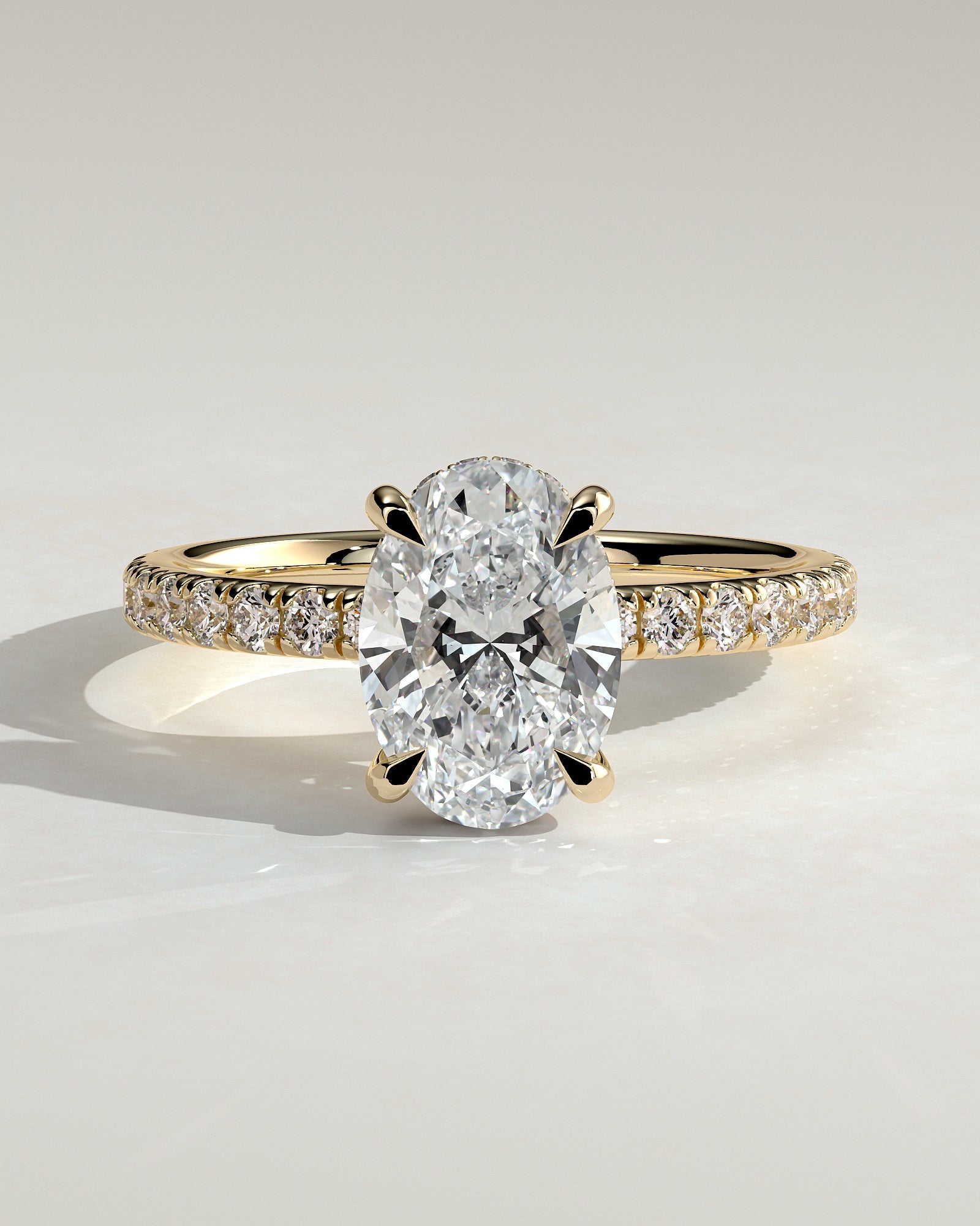 Round Halo, Pave & Split Shank Engagement Ring – 1.93 CT Lab Grown Diamond