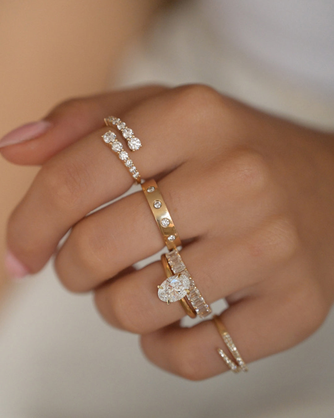 2 CT Round Three Stones Lab Grown Diamond Engagement Ring