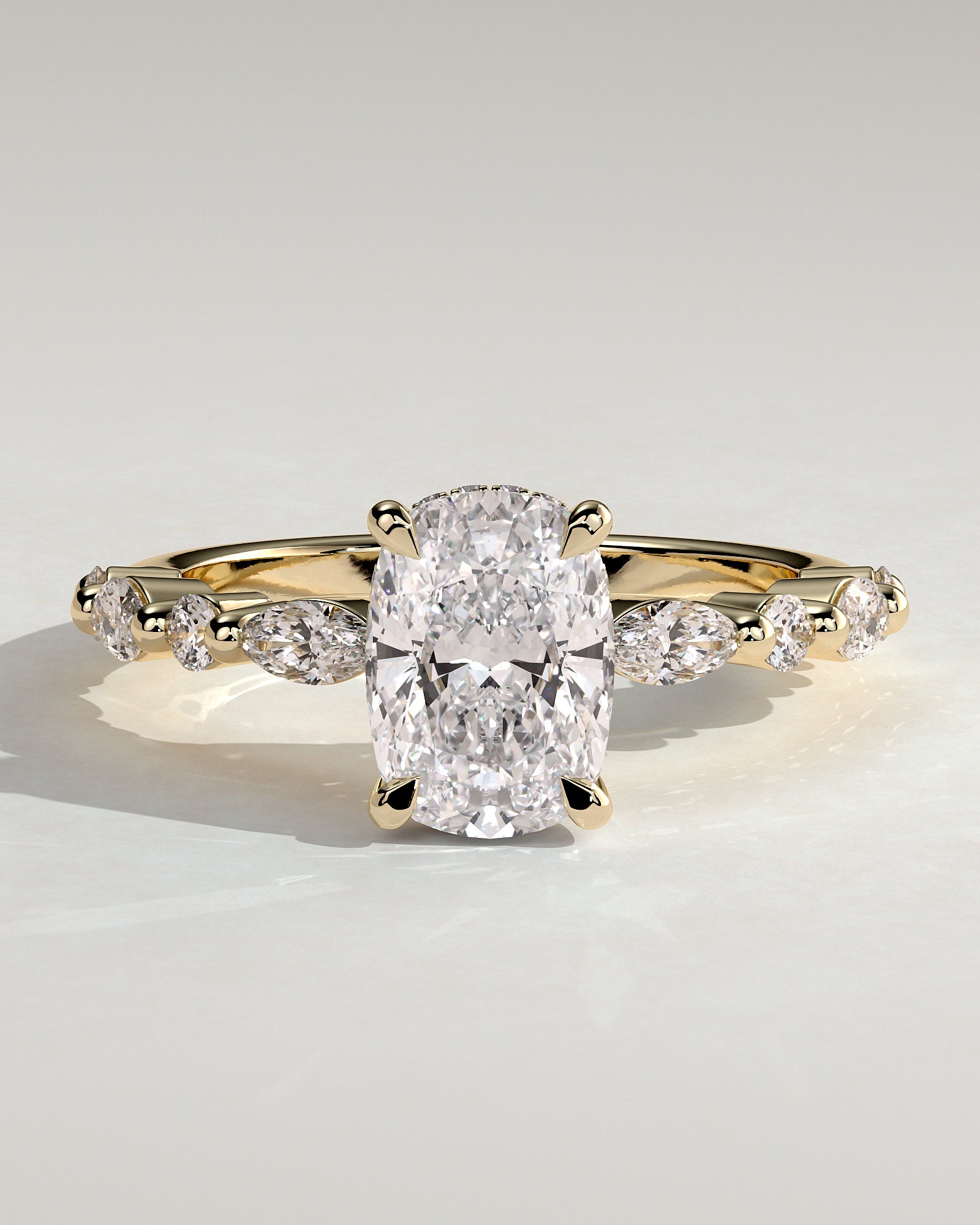 Round Halo, Pave & Split Shank Engagement Ring – 1.93 CT Lab Grown Diamond