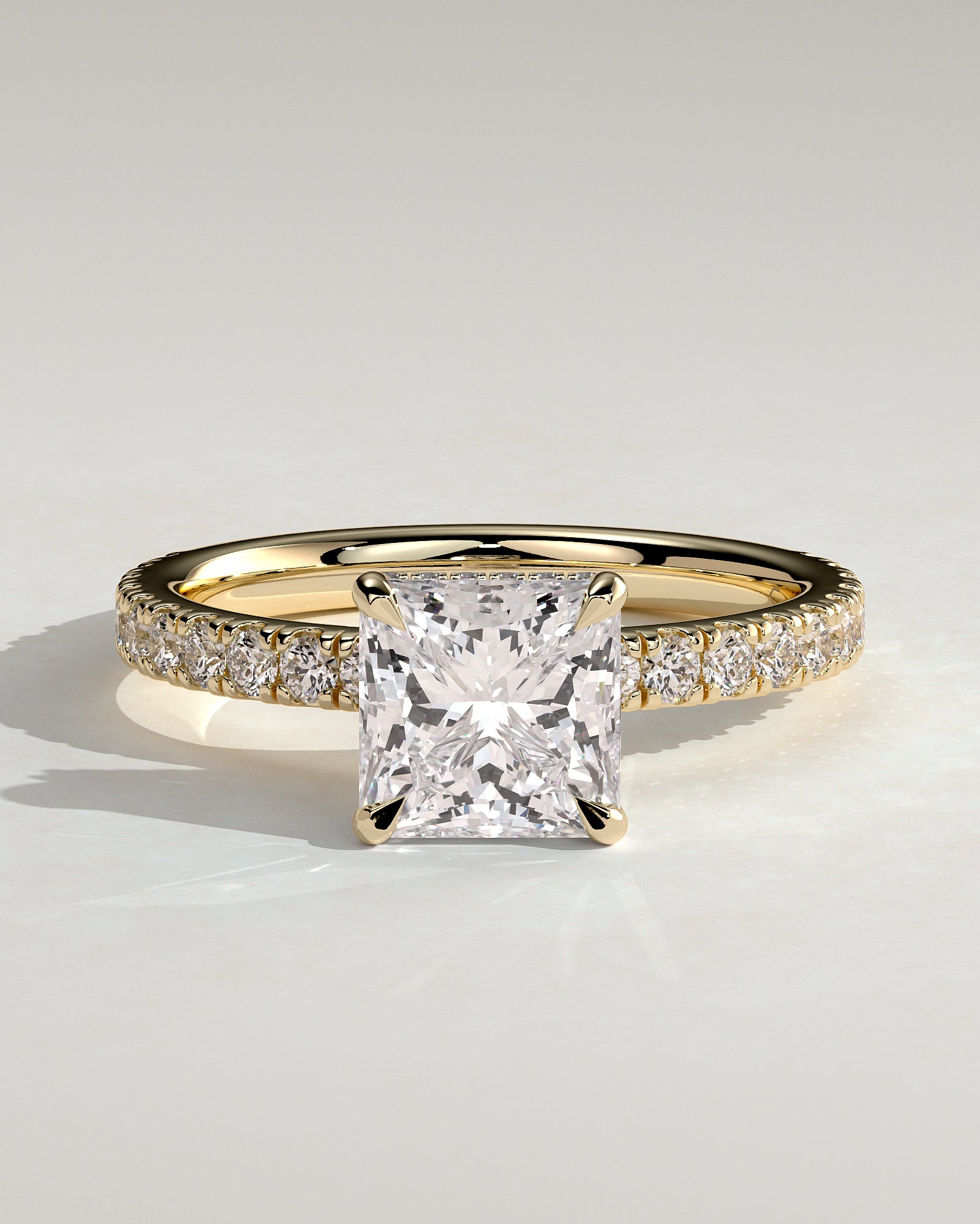 Round Halo, Pave & Split Shank Engagement Ring – 1.93 CT Lab Grown Diamond