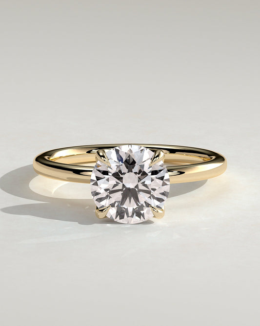 Round Halo, Pave & Split Shank Engagement Ring – 1.93 CT Lab Grown Diamond