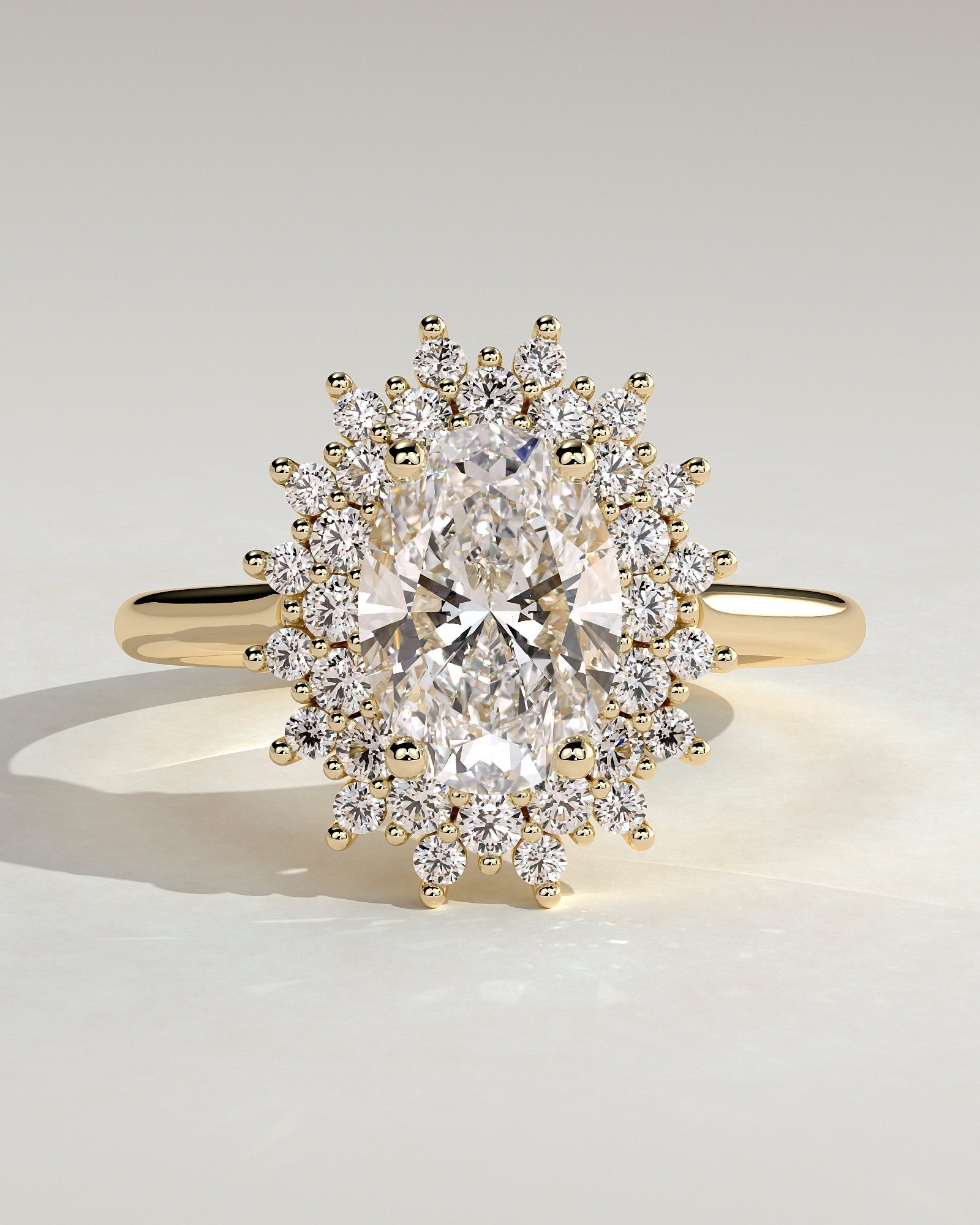 Round Halo, Pave & Split Shank Engagement Ring – 1.93 CT Lab Grown Diamond