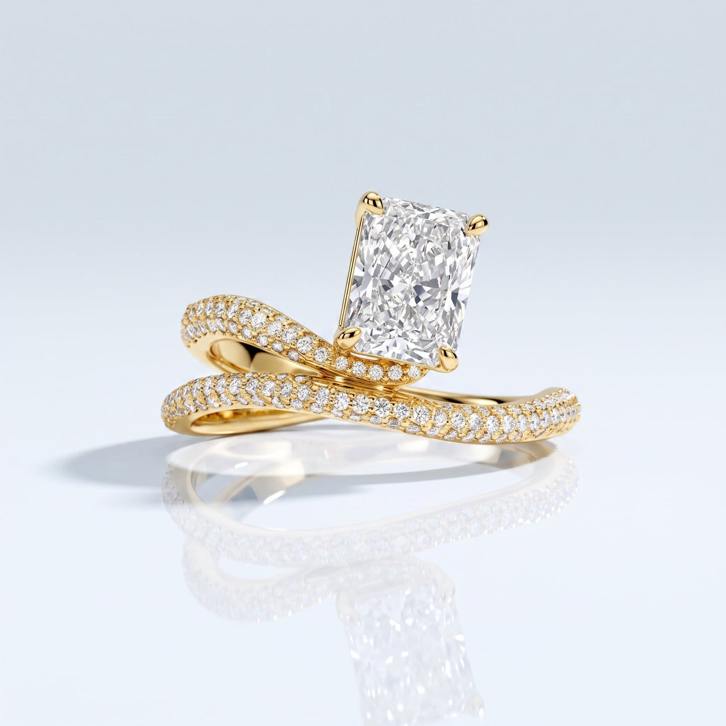Marquise Swirl Solitaire Engagement Ring – 1 CT Lab Grown Diamond