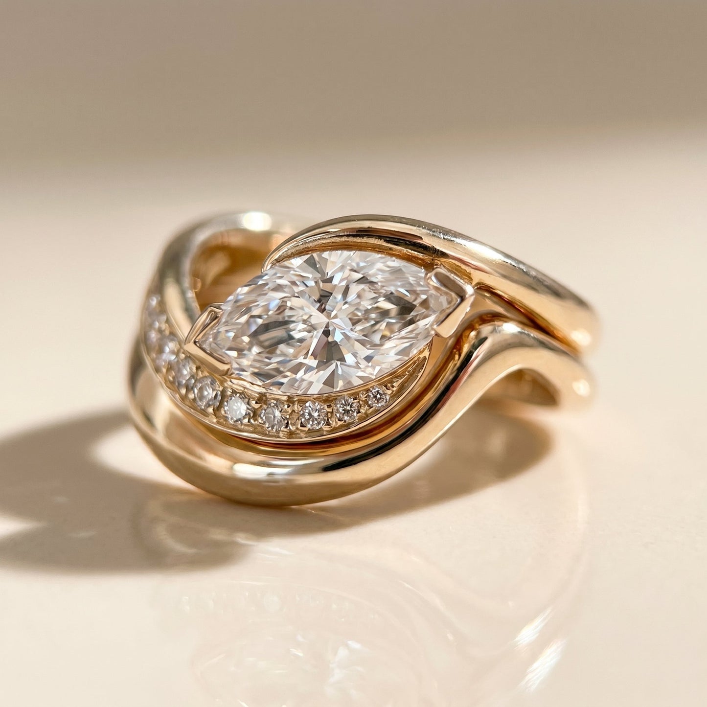 1.0 CT Round Solitaire Moissanite Diamond Bridal Ring Set