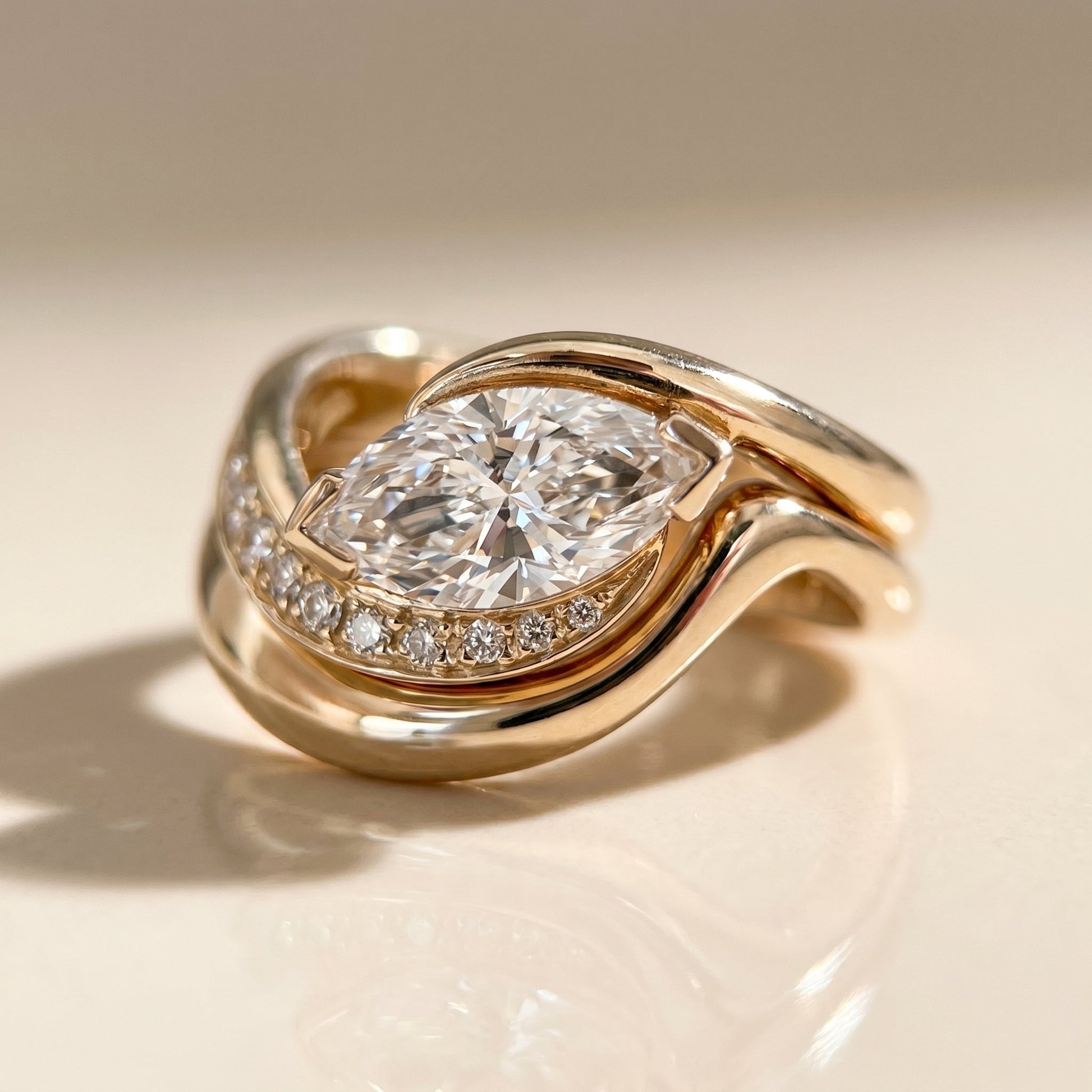 1.0 CT Round Solitaire Moissanite Diamond Bridal Ring Set