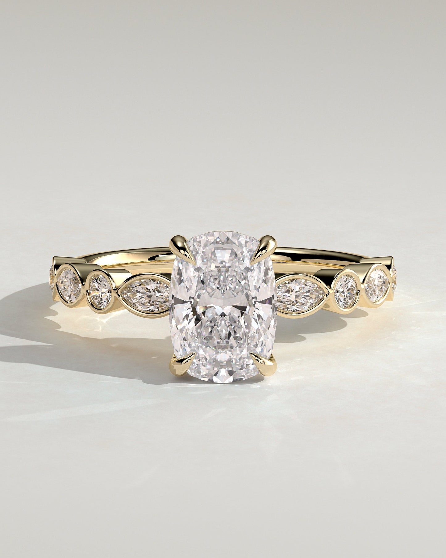 Round Halo, Pave & Split Shank Engagement Ring – 1.93 CT Lab Grown Diamond