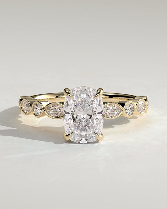 Round Halo, Pave & Split Shank Engagement Ring – 1.93 CT Lab Grown Diamond