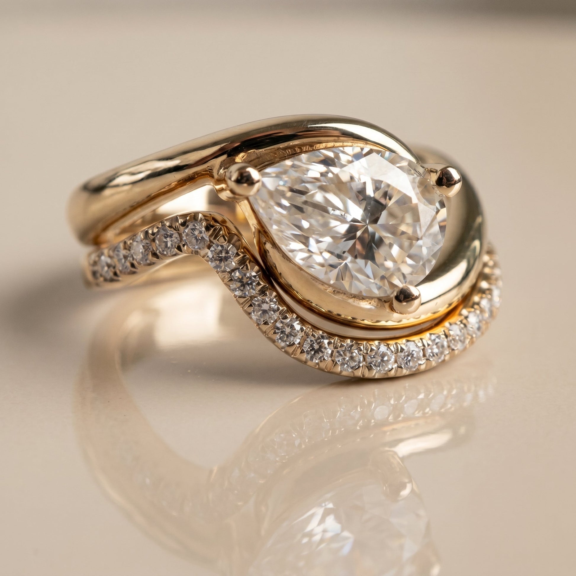 1.0 CT Round Solitaire Moissanite Diamond Bridal Ring Set