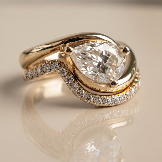 1.0 CT Round Solitaire Moissanite Diamond Bridal Ring Set