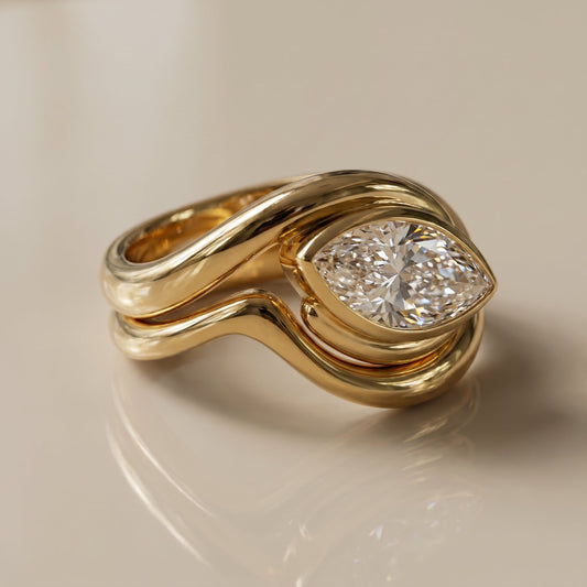 1.0 CT Round Solitaire Moissanite Diamond Bridal Ring Set