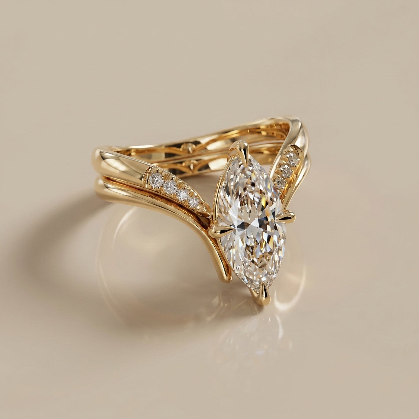 1.0 CT Round Solitaire Moissanite Diamond Bridal Ring Set