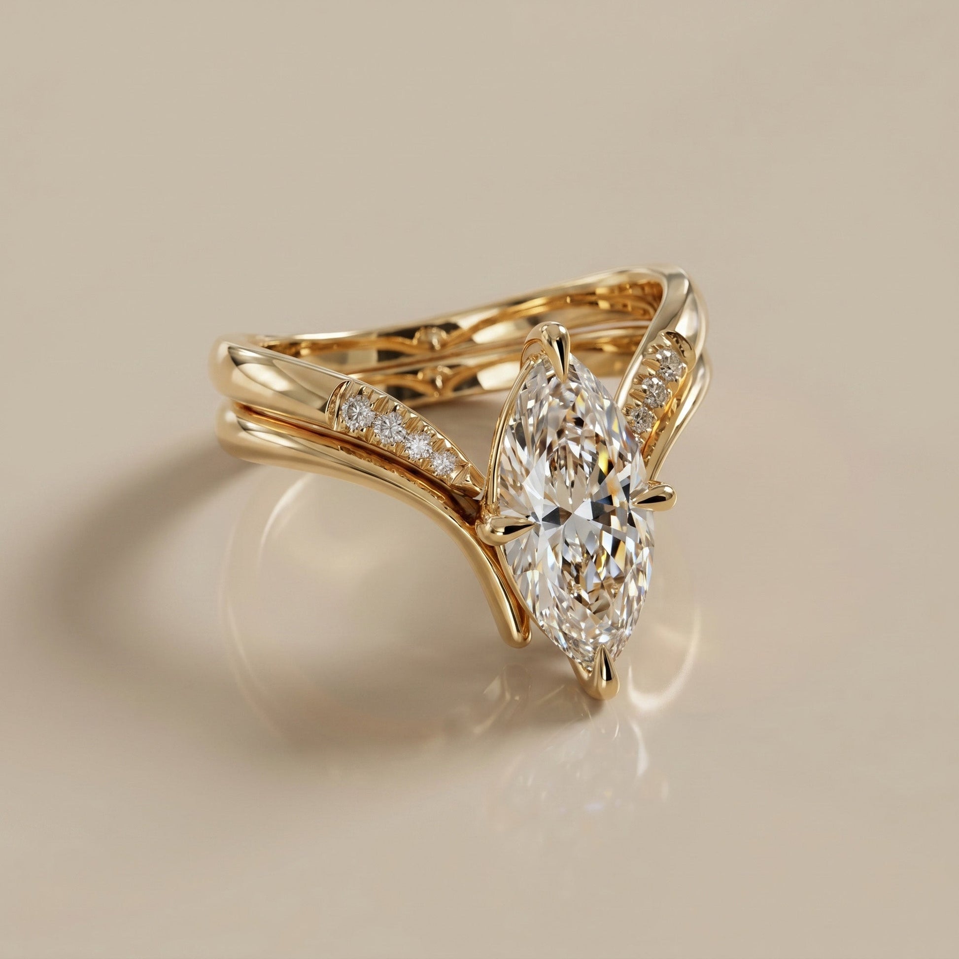 1.0 CT Round Solitaire Moissanite Diamond Bridal Ring Set