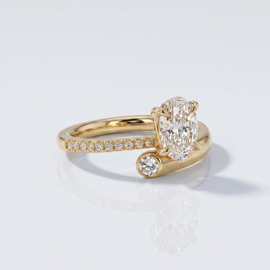 Marquise Swirl Solitaire Engagement Ring – 1 CT Lab Grown Diamond