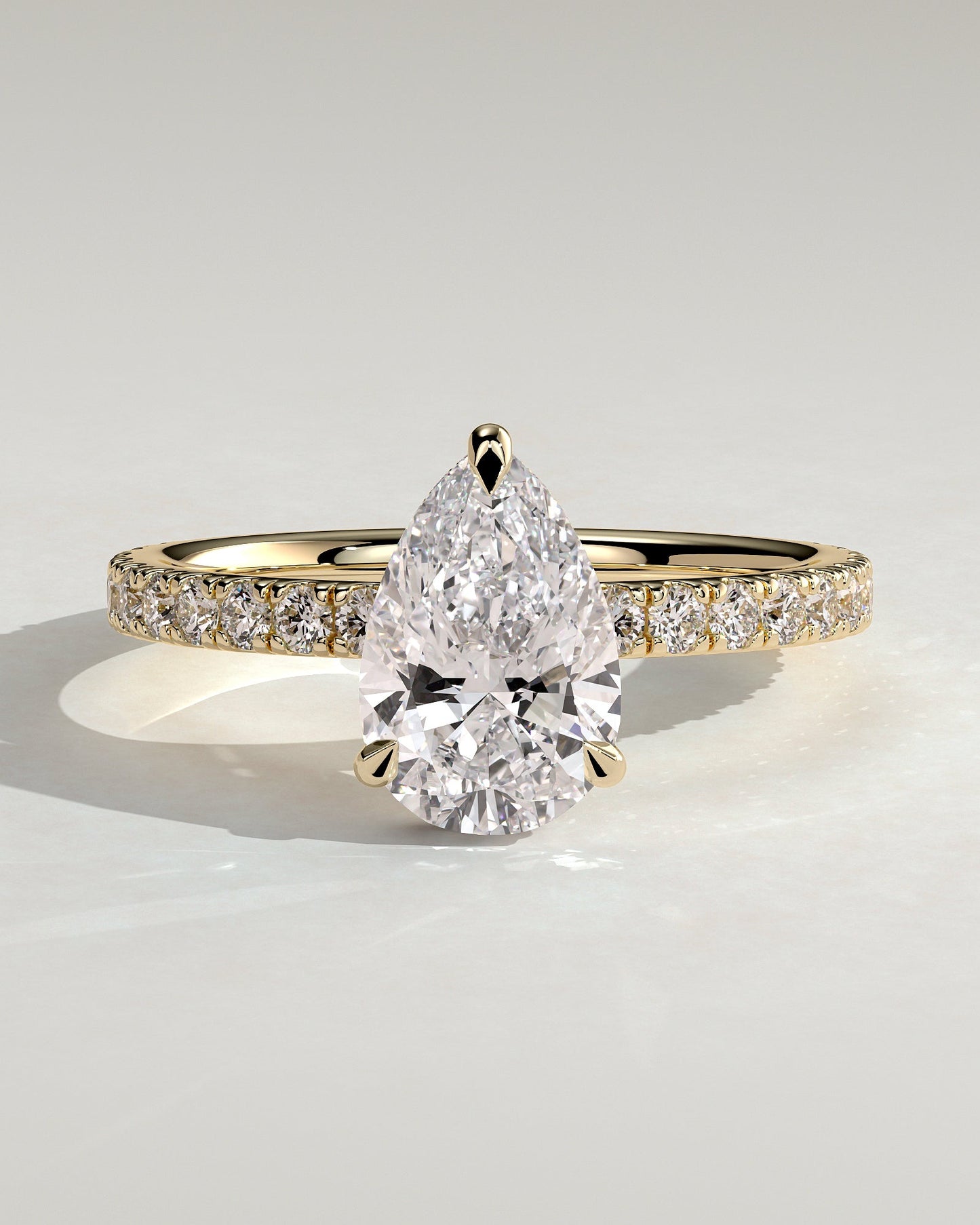 Round Halo, Pave & Split Shank Engagement Ring – 1.93 CT Lab Grown Diamond