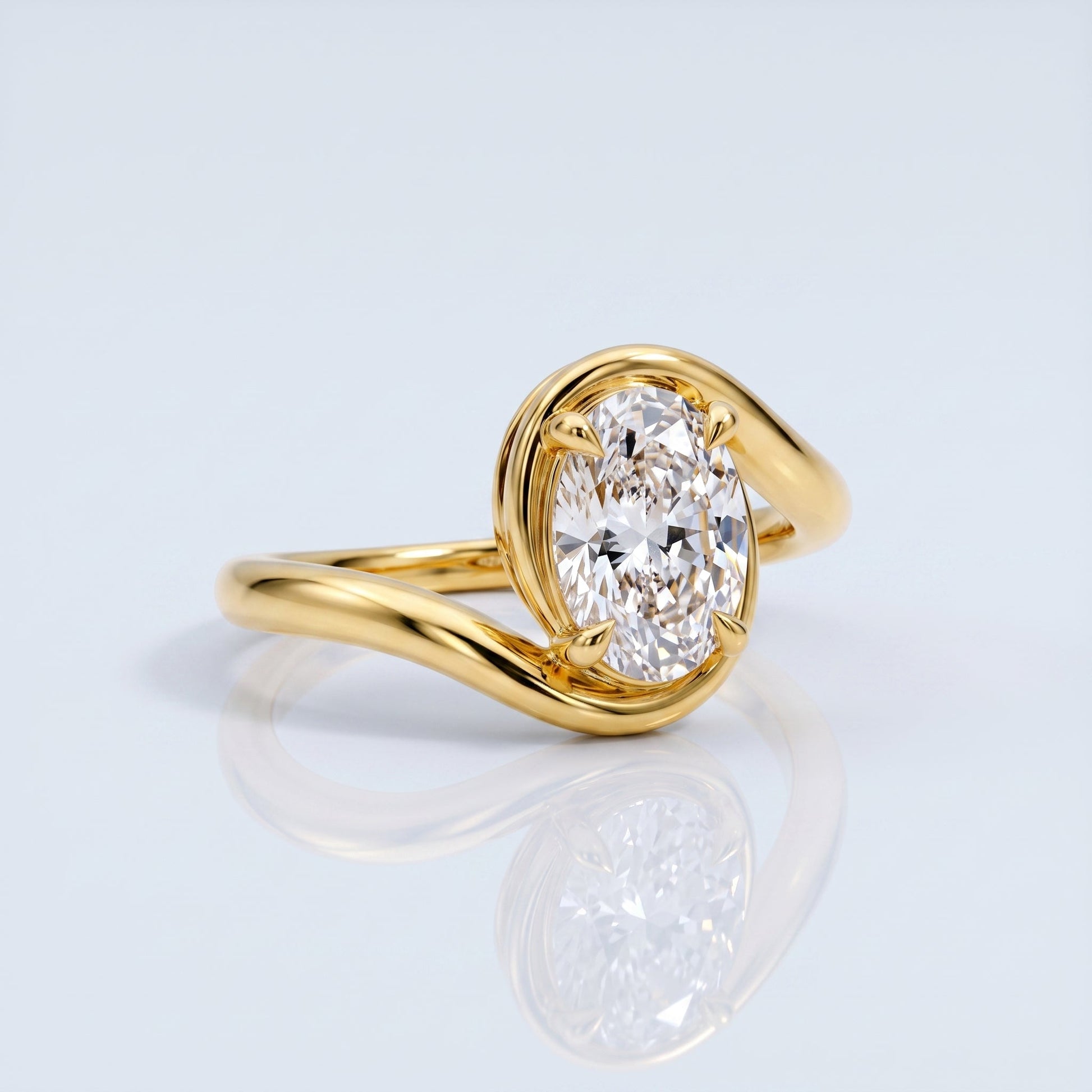 Marquise Swirl Solitaire Engagement Ring – 1 CT Lab Grown Diamond