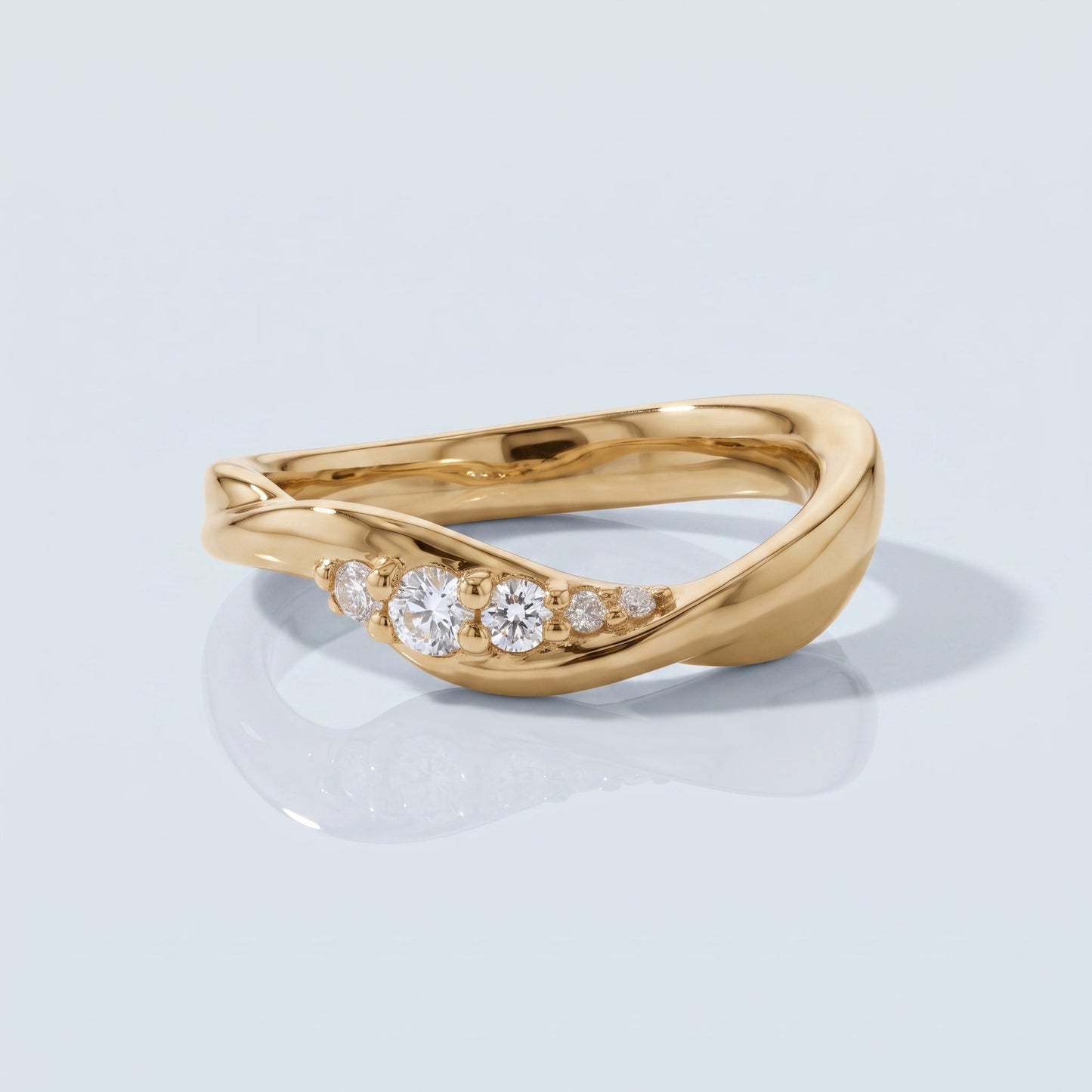 0.2 TCW Round Diamond Half Eternity DEF/VVS Lab Grown Wedding Band