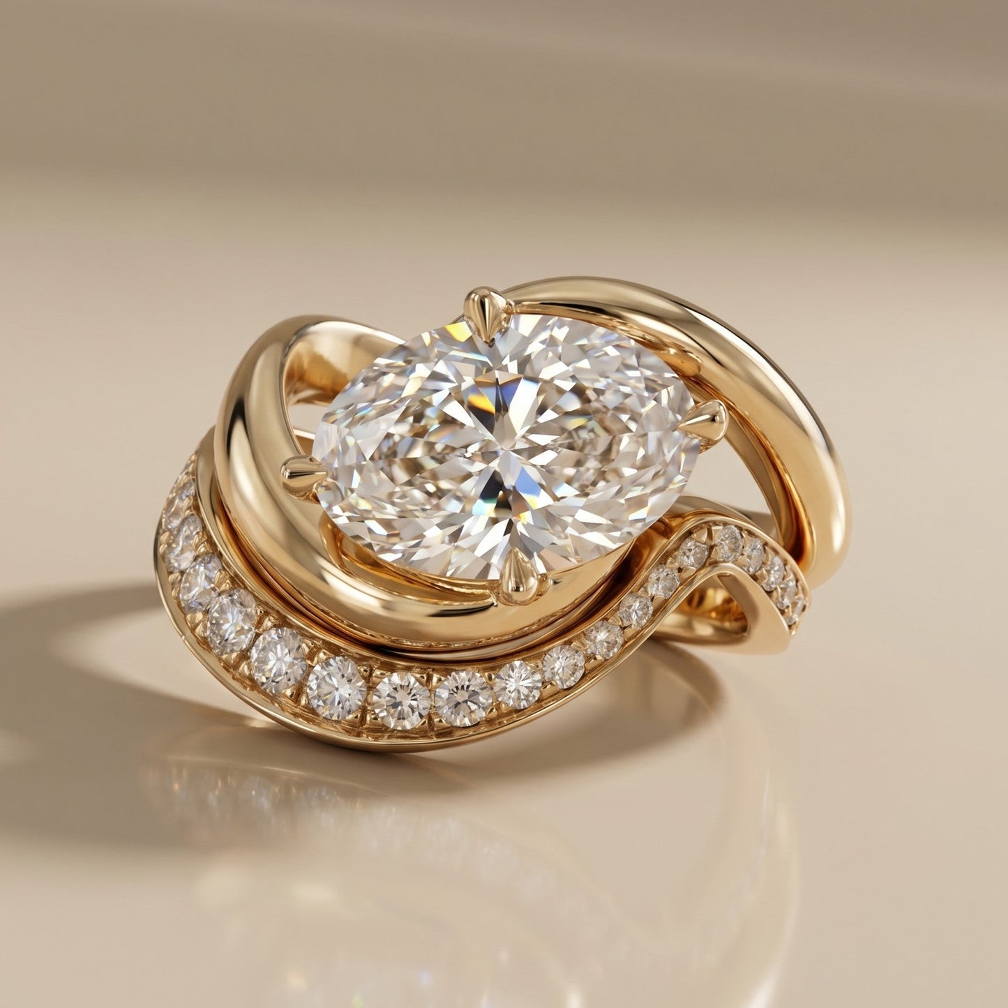1.0 CT Round Solitaire Moissanite Diamond Bridal Ring Set