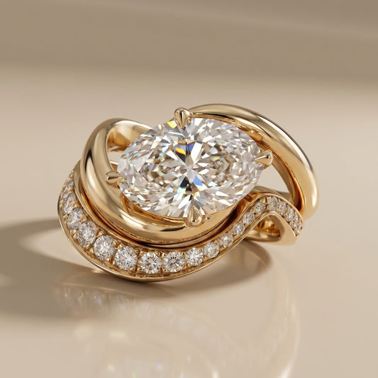 1.0 CT Round Solitaire Moissanite Diamond Bridal Ring Set