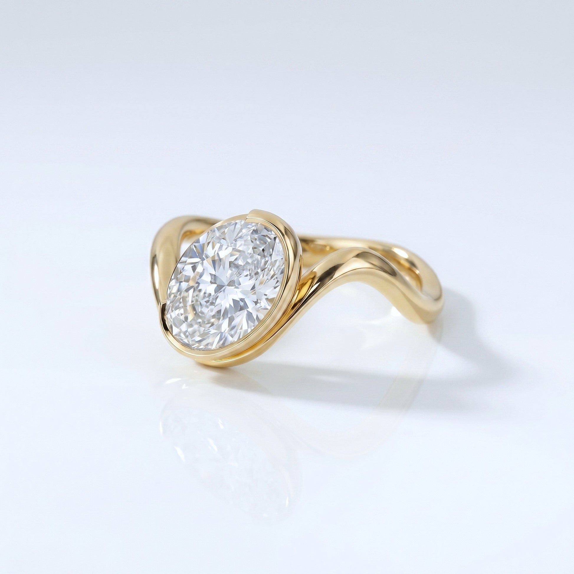 Marquise Swirl Solitaire Engagement Ring – 1 CT Lab Grown Diamond