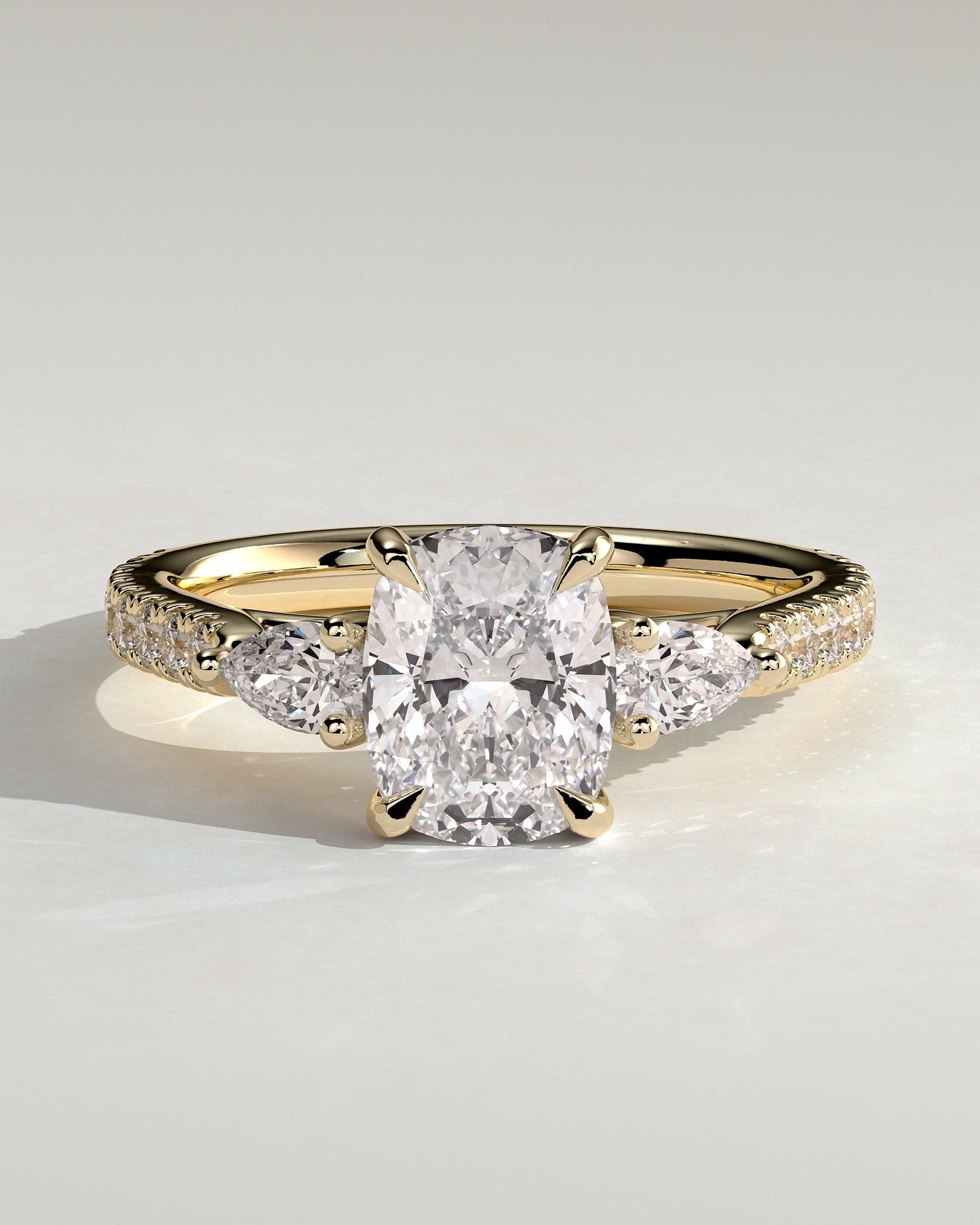 Round Halo, Pave & Split Shank Engagement Ring – 1.93 CT Lab Grown Diamond