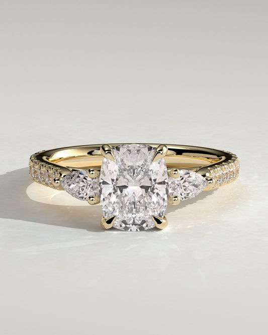 Round Halo, Pave & Split Shank Engagement Ring – 1.93 CT Lab Grown Diamond