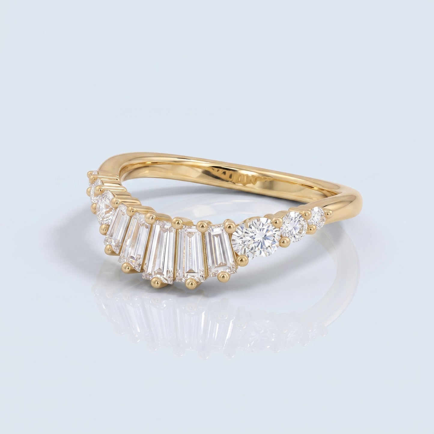 0.2 TCW Round Diamond Half Eternity DEF/VVS Lab Grown Wedding Band