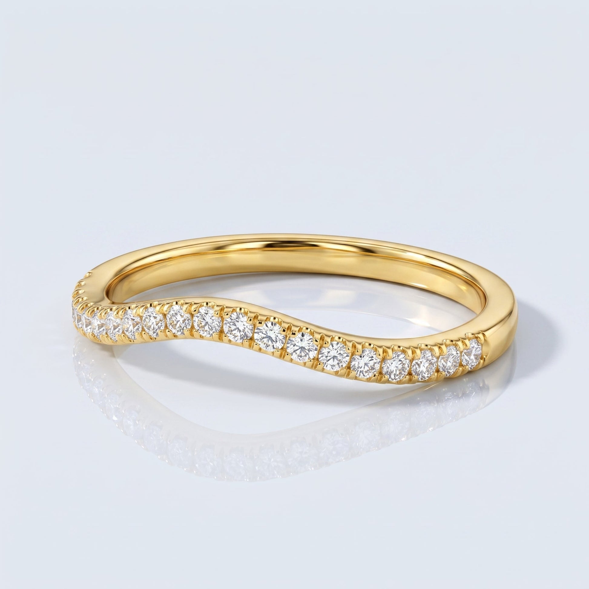 0.2 TCW Round Diamond Half Eternity DEF/VVS Lab Grown Wedding Band