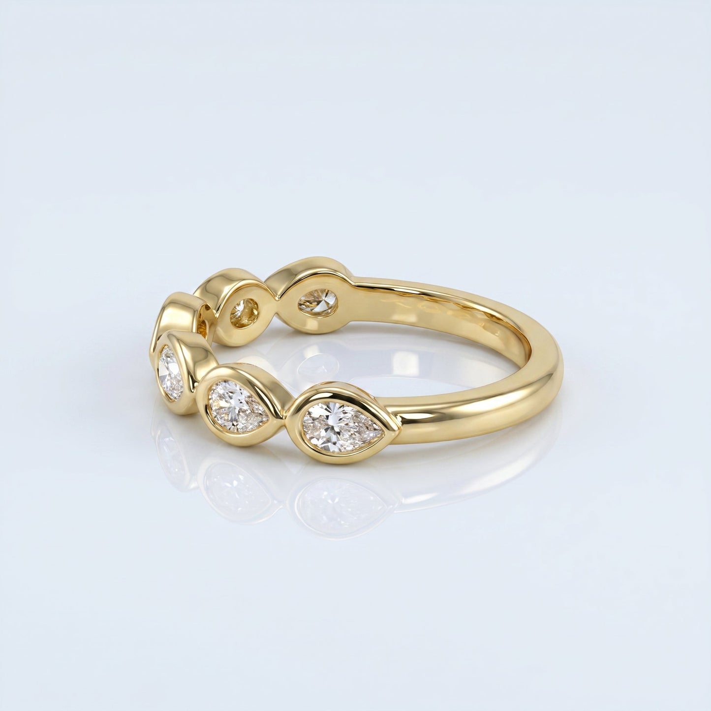0.2 TCW Round Diamond Half Eternity DEF/VVS Lab Grown Wedding Band