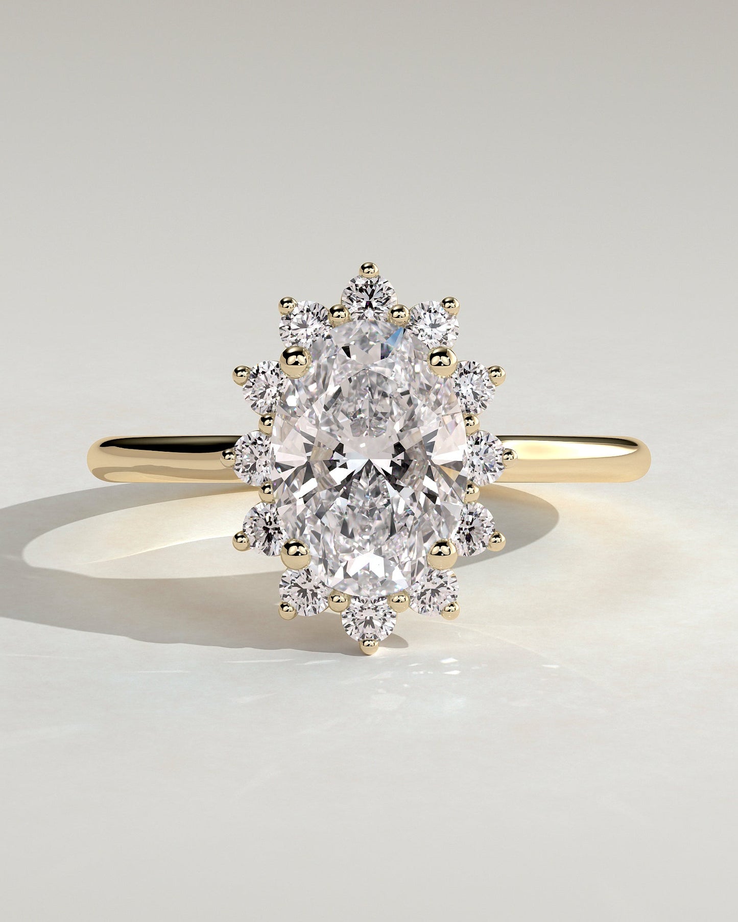 Round Halo, Pave & Split Shank Engagement Ring – 1.93 CT Lab Grown Diamond