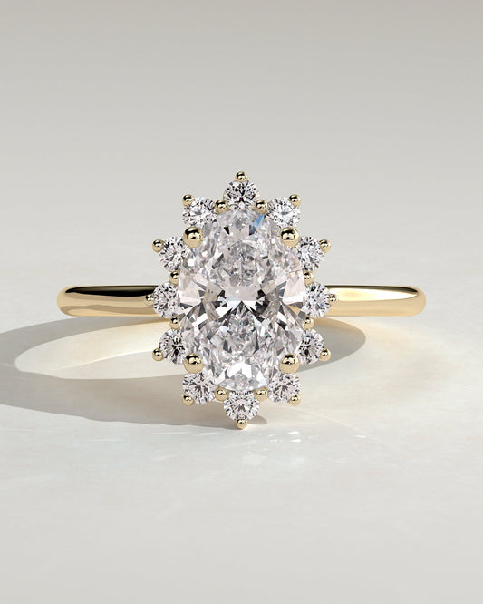 Round Halo, Pave & Split Shank Engagement Ring – 1.93 CT Lab Grown Diamond