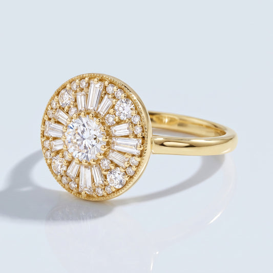 Marquise Swirl Solitaire Engagement Ring – 1 CT Lab Grown Diamond