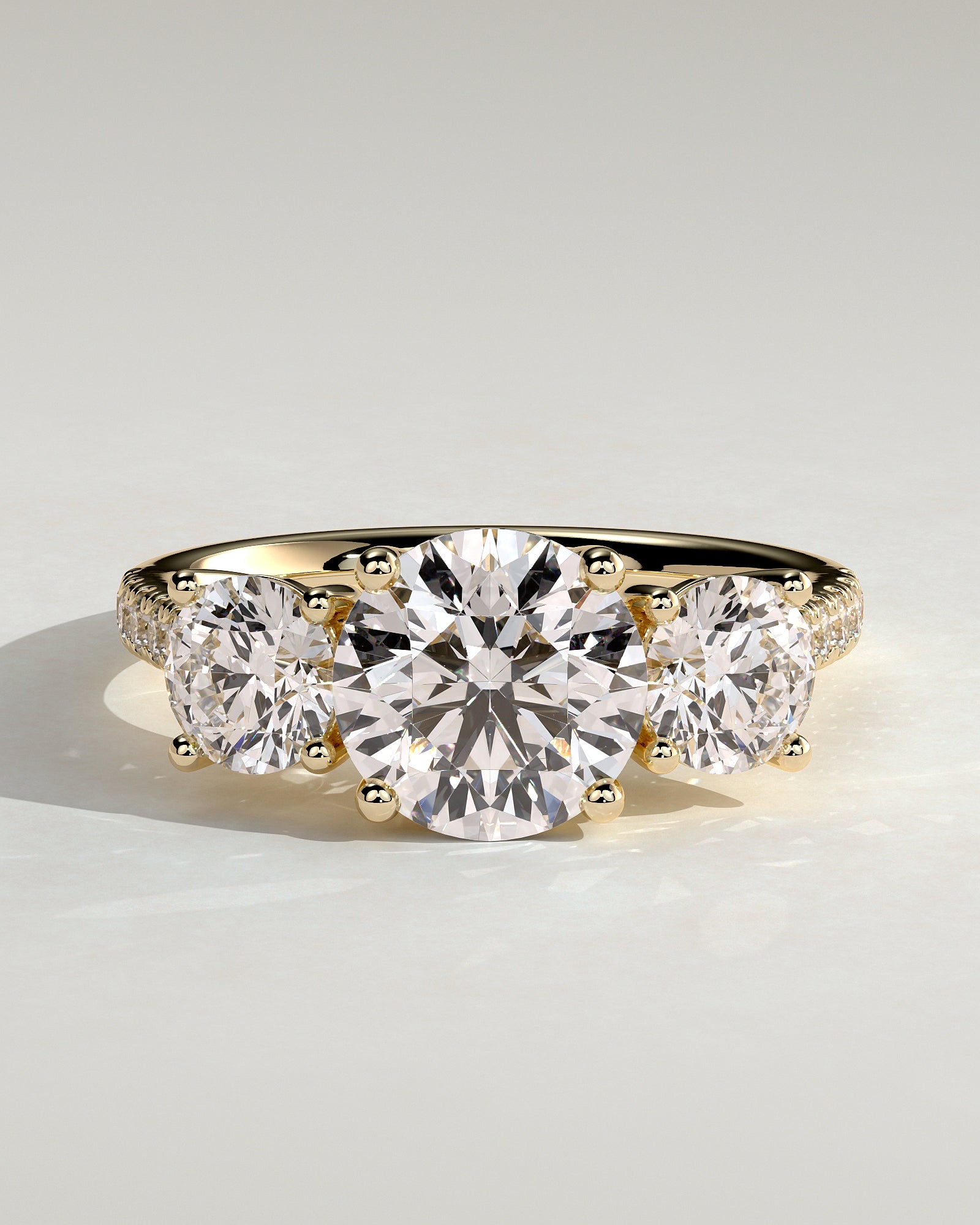 Round Halo, Pave & Split Shank Engagement Ring – 1.93 CT Lab Grown Diamond