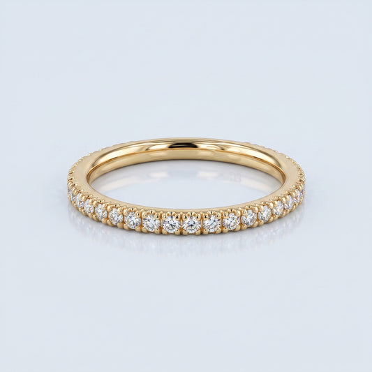 0.2 TCW Round Diamond Half Eternity DEF/VVS Lab Grown Wedding Band