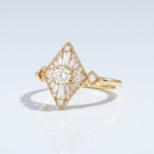 Marquise Swirl Solitaire Engagement Ring – 1 CT Lab Grown Diamond