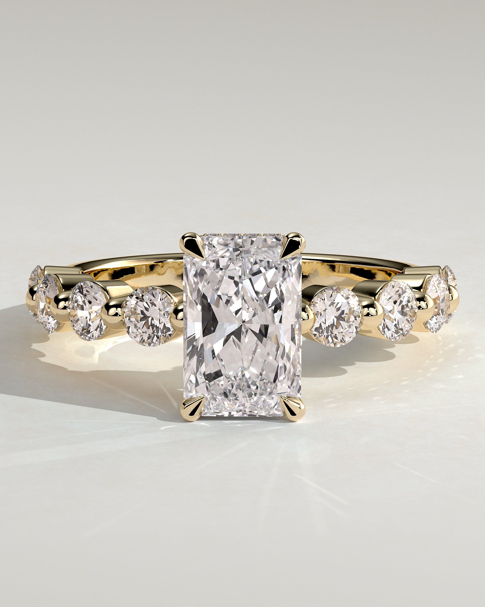 Round Halo, Pave & Split Shank Engagement Ring – 1.93 CT Lab Grown Diamond