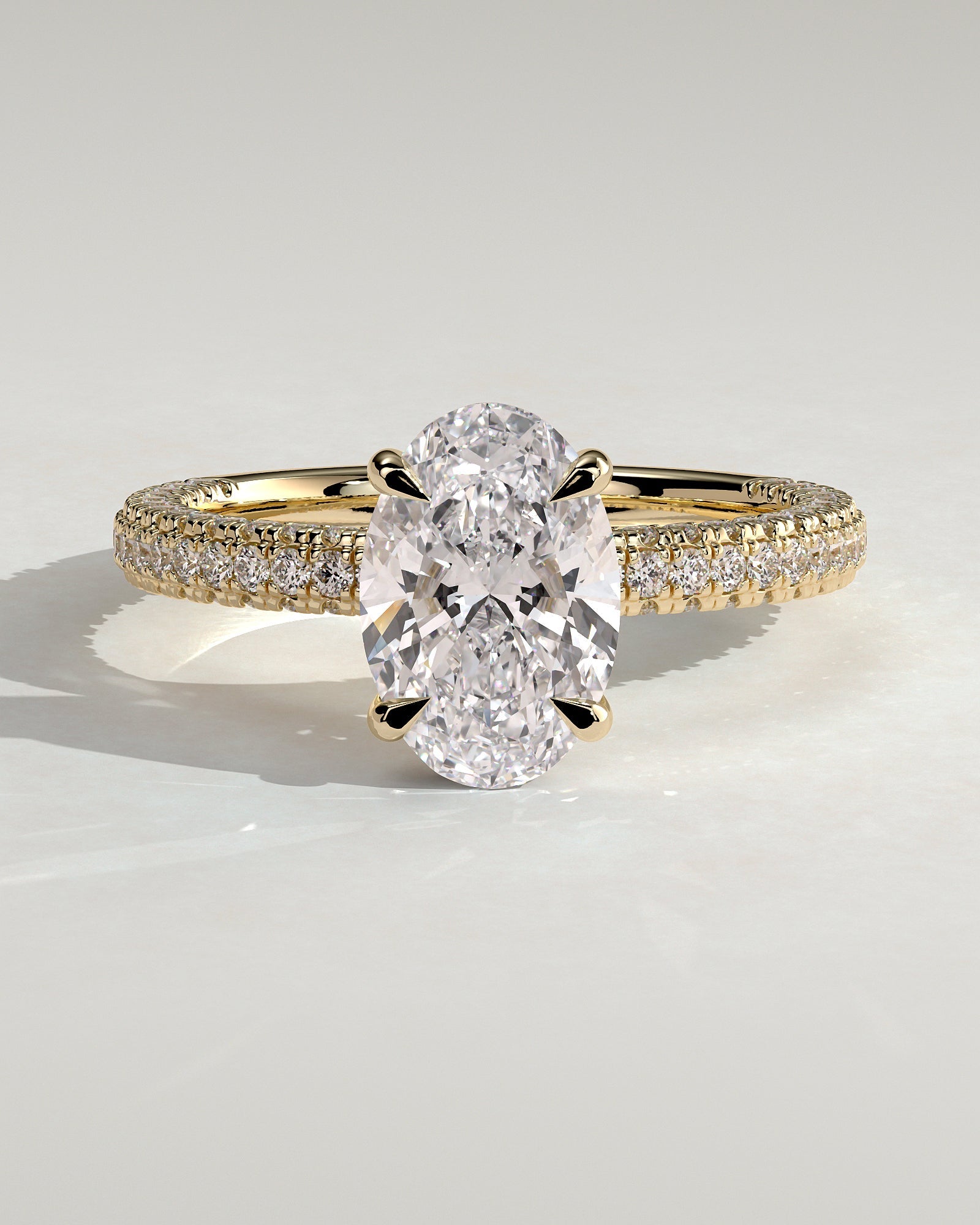 Round Halo, Pave & Split Shank Engagement Ring – 1.93 CT Lab Grown Diamond