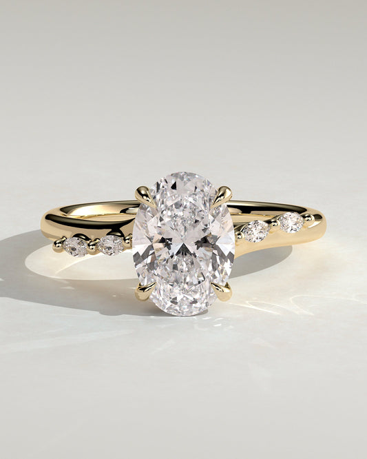 Round Halo, Pave & Split Shank Engagement Ring – 1.93 CT Lab Grown Diamond