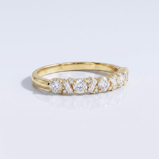 0.2 TCW Round Diamond Half Eternity DEF/VVS Lab Grown Wedding Band