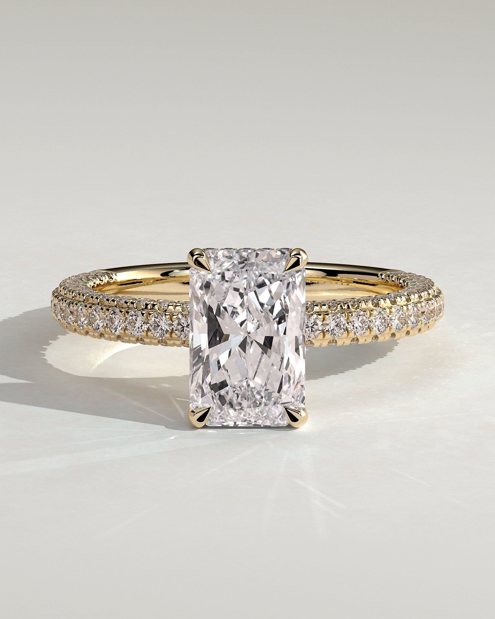 Round Halo, Pave & Split Shank Engagement Ring – 1.93 CT Lab Grown Diamond