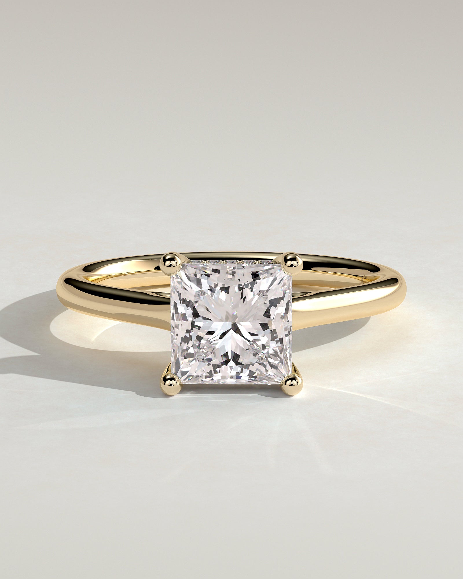 Round Halo, Pave & Split Shank Engagement Ring – 1.93 CT Lab Grown Diamond