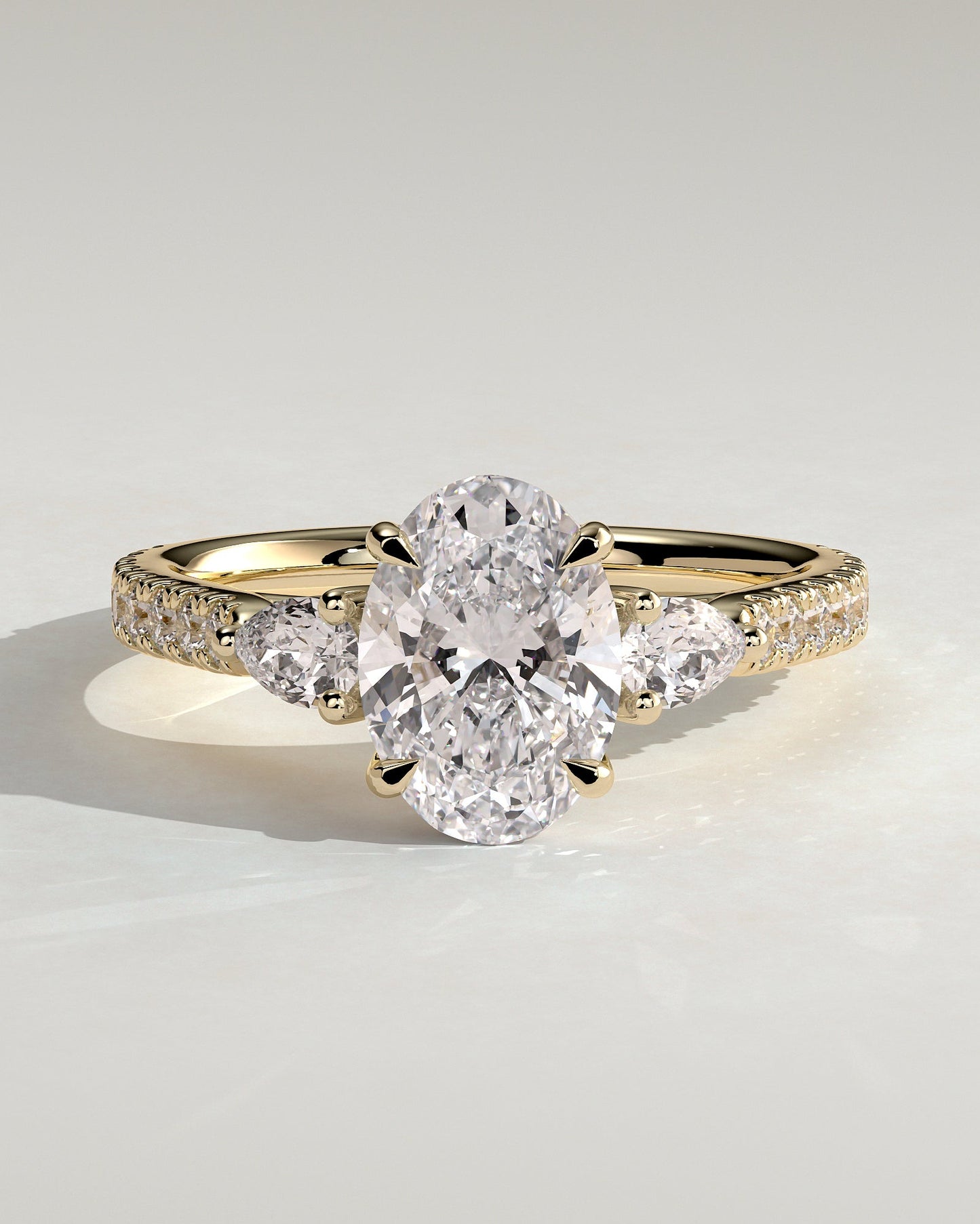 Round Halo, Pave & Split Shank Engagement Ring – 1.93 CT Lab Grown Diamond