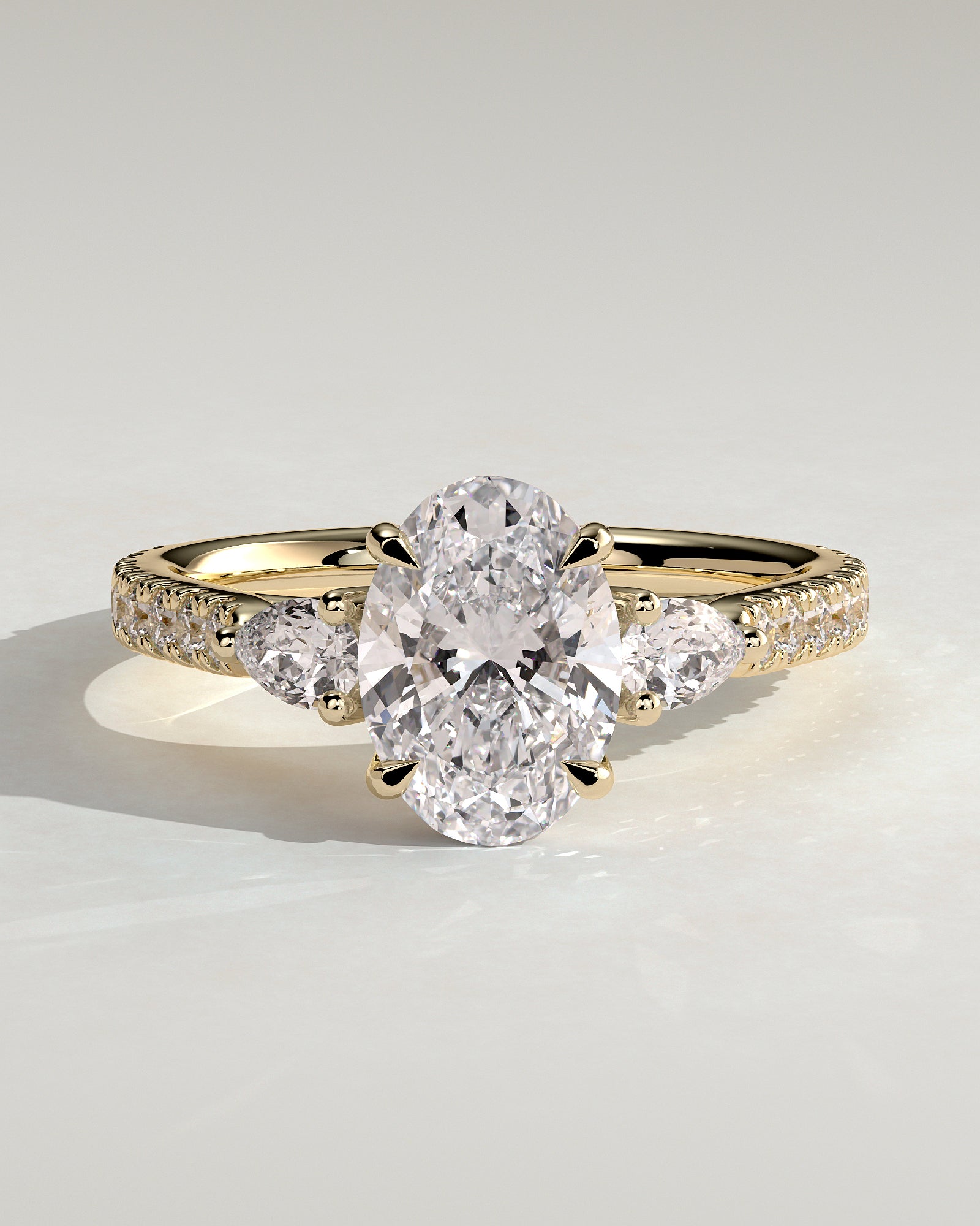 Round Halo, Pave & Split Shank Engagement Ring – 1.93 CT Lab Grown Diamond